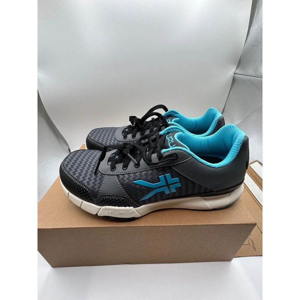 Kuru Quantum Sneakers, Women's 5 Wide, Urban Concrete,Topaz Blue, White, (NIB)